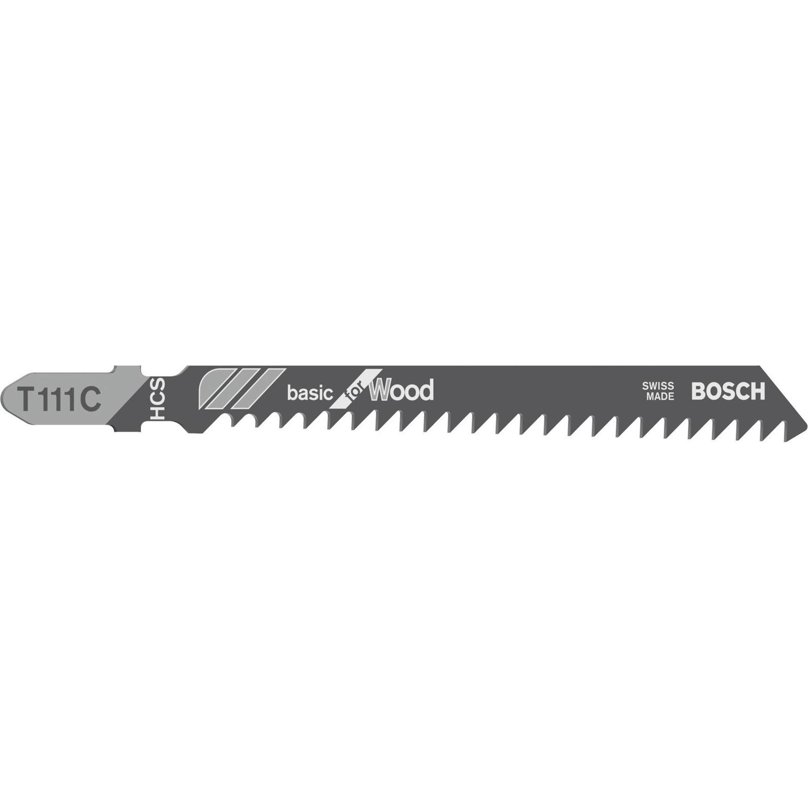 Bosch Professional Zubehör, Sägeblatt, Stichsägeblatt T 111 C Basic for Wood, 100er-Pack