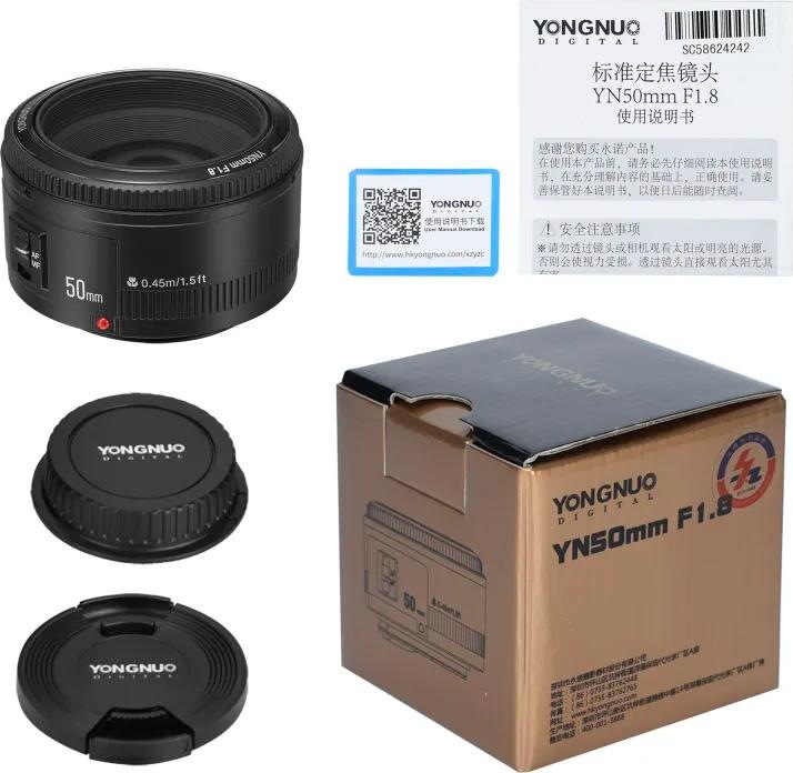 Image du produit Yongnuo 50 mm f/1.8 Canon EF (Canon EF, Plein format, APS-C / DX)