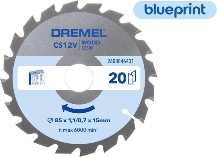 Productafbeelding Dremel Holz Kreissägeblatt 85mm CS500 2608846431​ Kreissägeblatt 1 St.