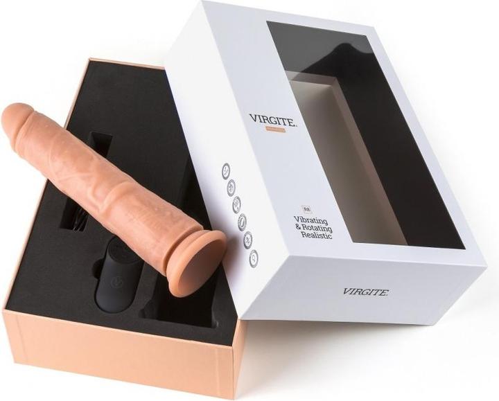 Produktbild Virgite Realistischer Vibrator Und Rotator "R8" 21cm Mit Fernbedienung