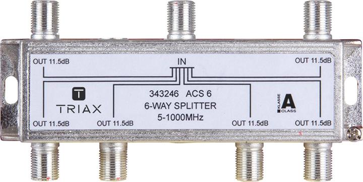 Image du produit Triax Répartiteur F 6x 5-1000MHz 10.5dB compatible canal arrière. ACS 6