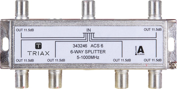 Triax Distributore F a 6 vie 5-1000MHz 10,5dB percorso di ritorno adatto. ACS 6