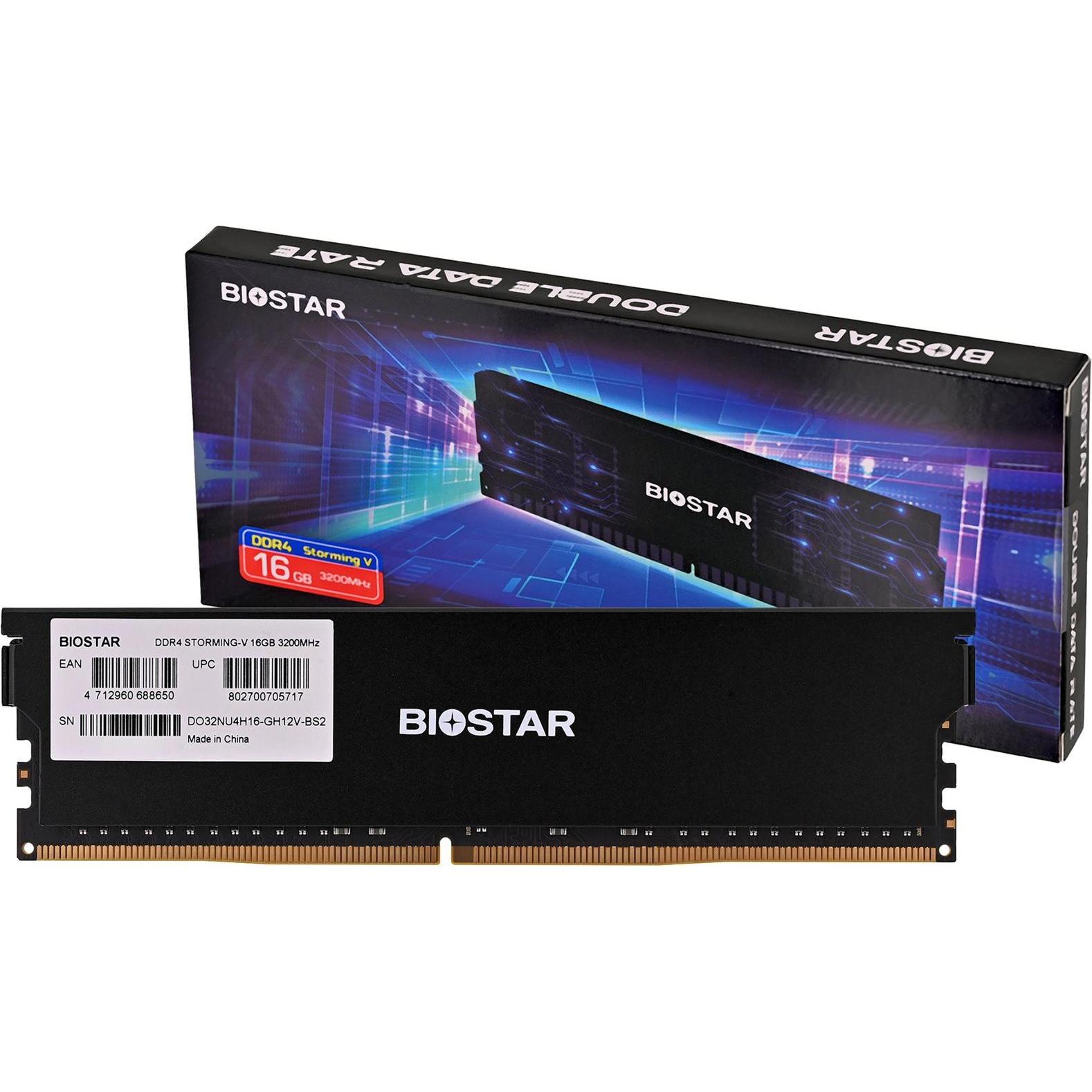 Biostar Pamięć DDR4 16GB 3200MHz Heatsink Storming (3200 MHz, DDR4-RAM, DIMM), Memoria RAM
