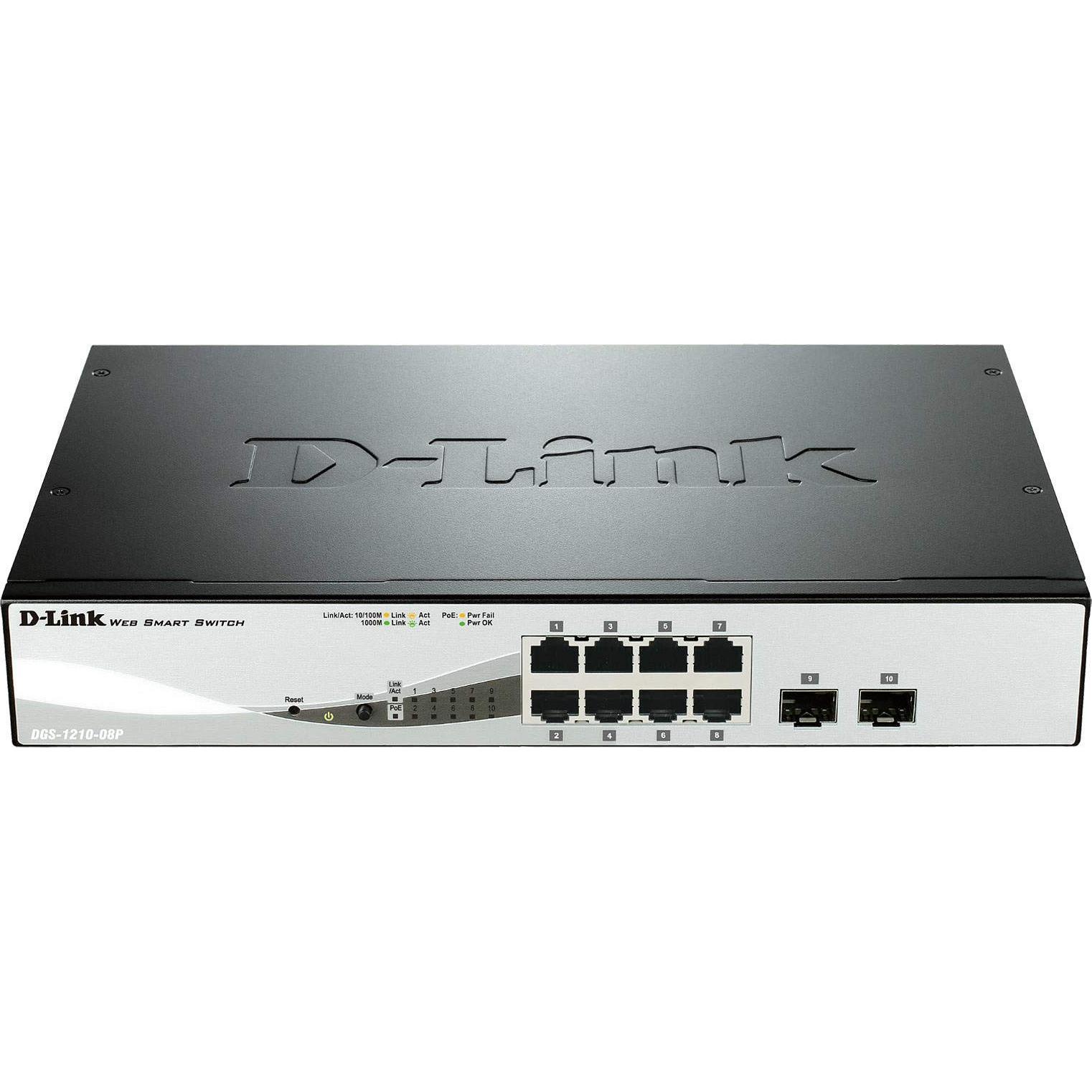 D-Link DGS-1210 (8 porte), Switch di rete, Nero