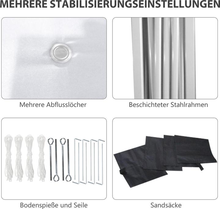 Actual product image Outsunny Folding pavilion with accessories (297 cm, 297 cm)