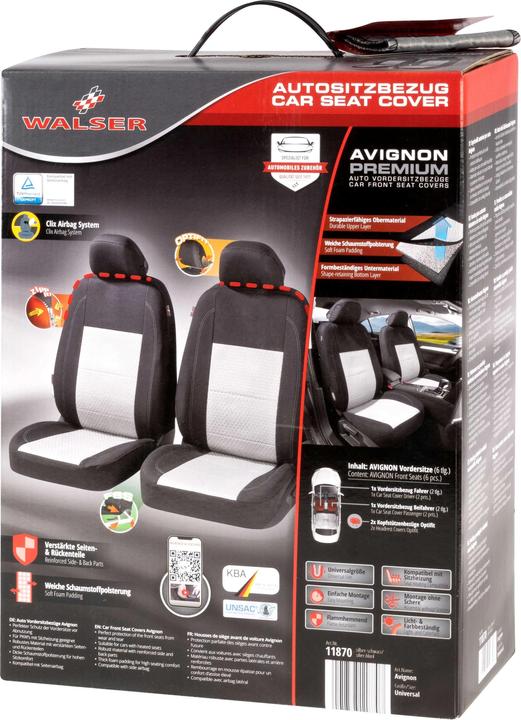 Actual product image Walser Premium car seat covers Avignon with zip, ZIPP-IT car seat covers