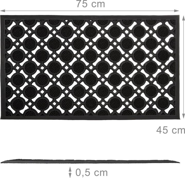 Produktbild Relaxdays Fussabtreter Gummi (75 x 45 x 0.5 cm)