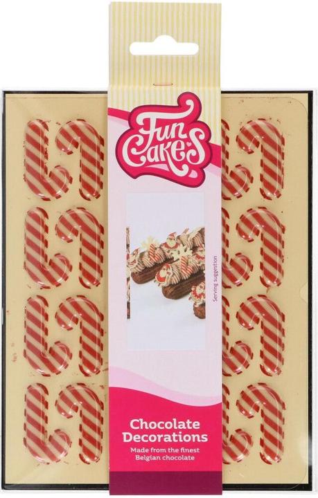 Actual product image FunCakes Chocolate decorations - Candy cane (24pcs) (24 pcs.)