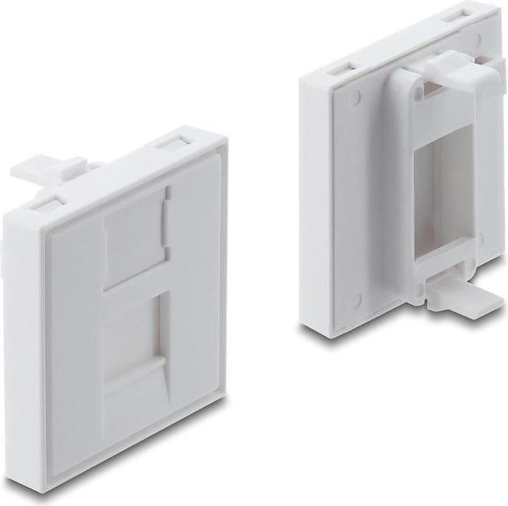 Actual product image Delock Easy 45 V-Modulblende fÃ¼r Keystone Modul 1 Port mit Staubschutzklappe 45 x 45 mm weiÃŸ