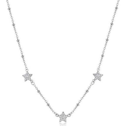 Sagapo, Halsschmuck, S'AgapÃµ - Decent steel necklace with Aurora SAR40 stars, (Edelstahl)
