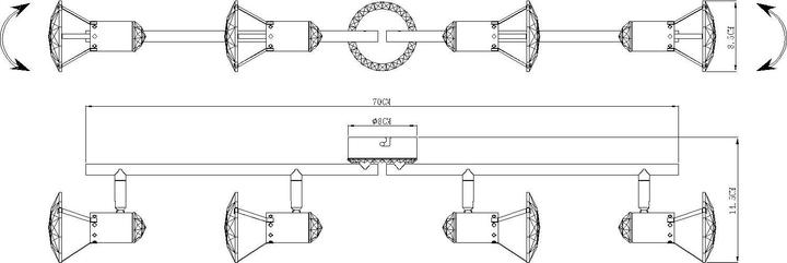 Produktbild Globo LED Strahler NATHANIEL, Metall weiss, Acryl klar, 57303-4 (GU10)