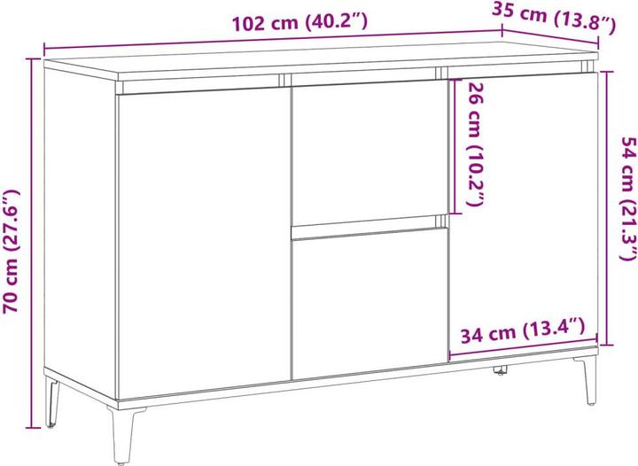 Produktbild vidaXL Sideboard (102 x 35 x 70 cm)