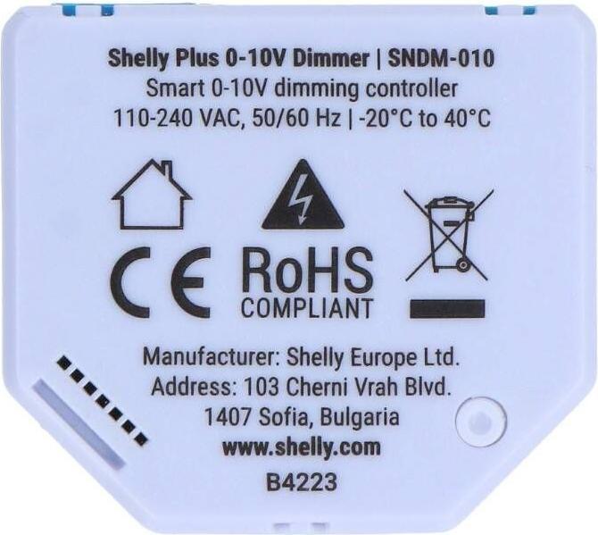 Image du produit Shelly Plus Variateur 0-10V (Actionneur de commutation)