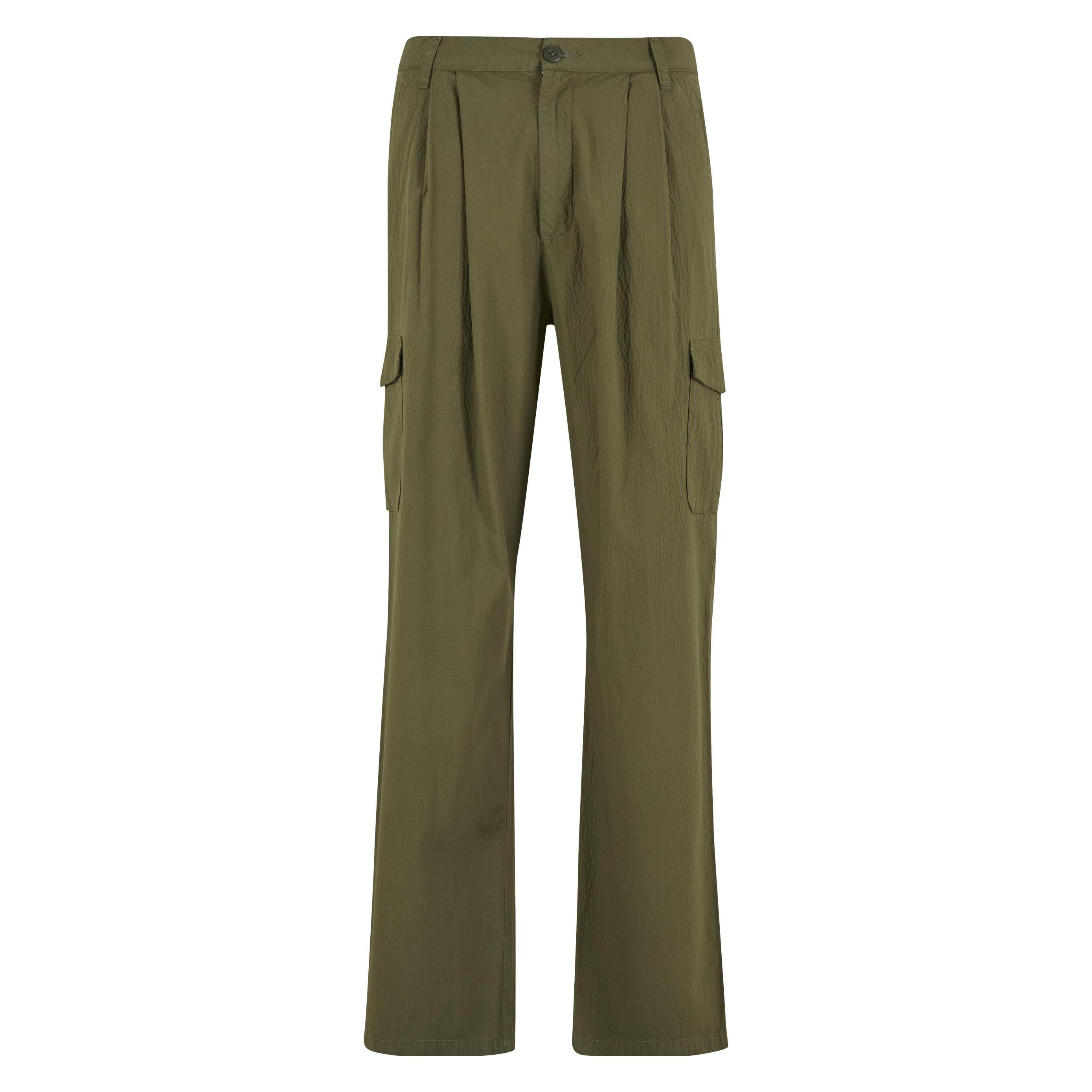 Urban Classics, Herren, Hosen, Wide Pleated Cargo Pants Lightolive 30, Grün