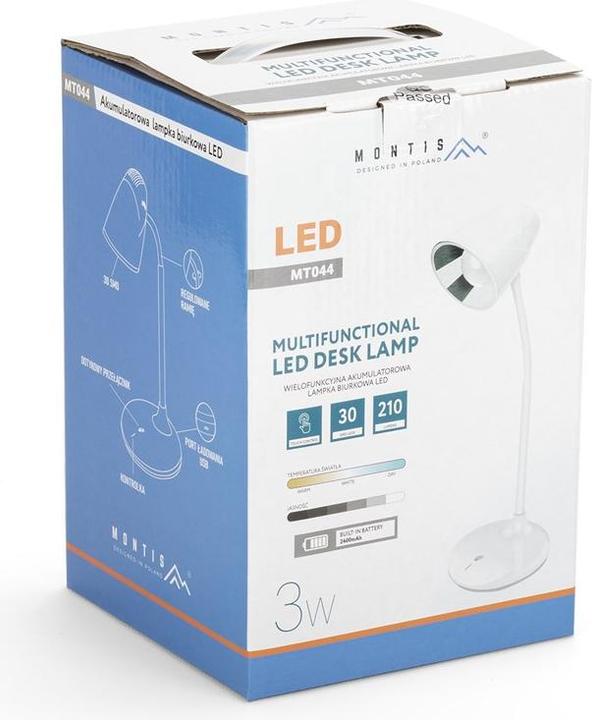 Actual product image Montiss table lamp MT044 Montis LED multifunctional rechargeable table lamp (210 lm)