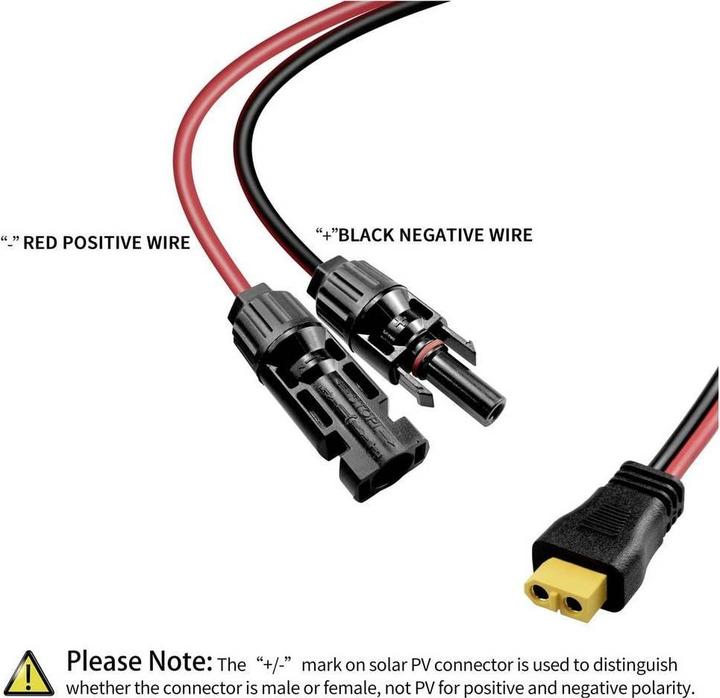 Produktbild Tru Components PV-Solarstecker auf XT60-Kabel 1,5 M TC-13619276 Schwarz, Rot In (Solarstecker)