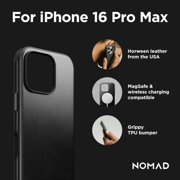 Produktbild Nomad MagSafe iPhone 16 Pro Max Lederhülle (Apple iPhone 16 Pro Max)