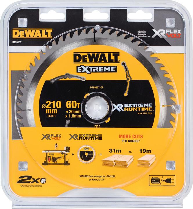 Actual product image DeWalt Xtreme Runtime 210mm x 30mm 60T CSB