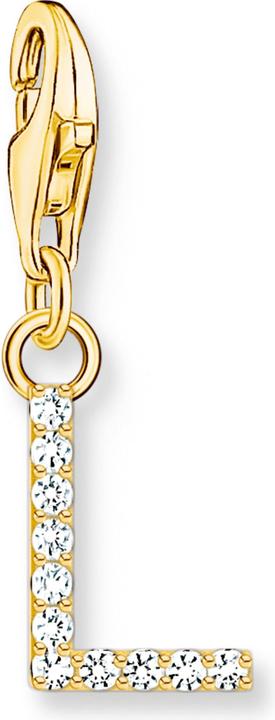 Thomas Sabo Charm pendentif lettre L avec pierres blanches doré (Argent 925)