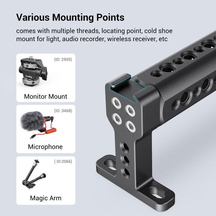 Image du produit SmallRig Poignée supérieure avec chaussure froide (fromage) (Poignée)