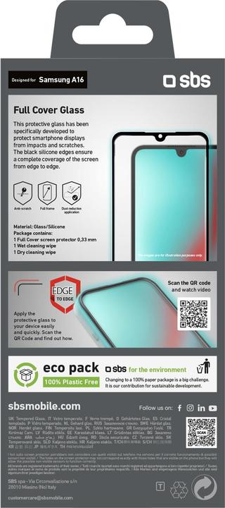 Actual product image SBS Glass SP Full Cover Galaxy A16 (1 pcs., Samsung Galaxy A16)