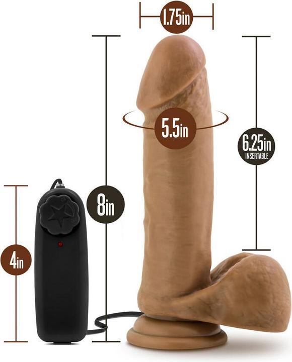 Actual product image Blush Coverboy - Soccer Champ - Vibrating 8 Inch Realistic Dildo - Suction Cup Base Harness Compatib