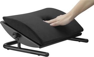 Produktbild Powerone Ergonomische Fussstütze, abnehmbares weiches Kissen, schwarz, Stahl, Tragkraft 25 kg