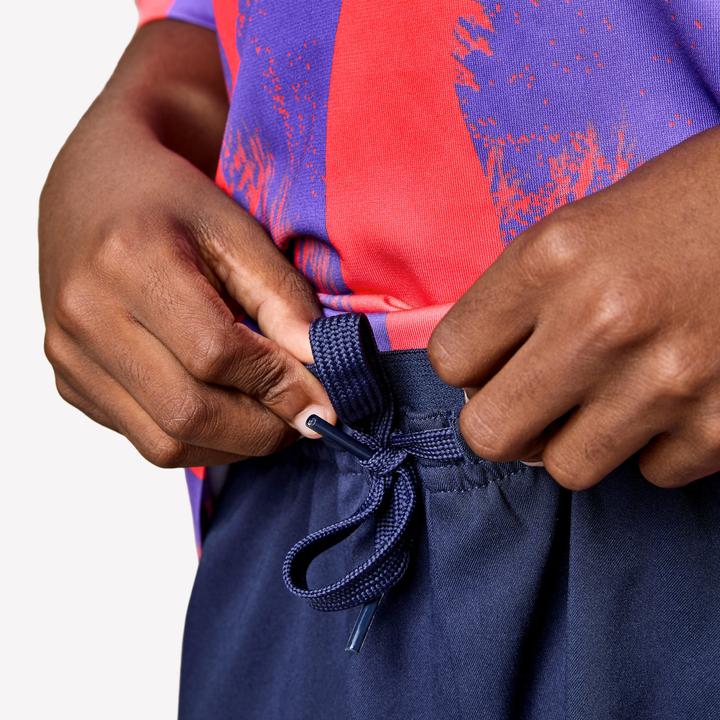 Produktbild Kipsta Kinder Fussball Shorts - Viralto Kids blau/lila Streifen (122)