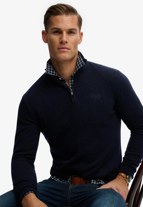 Immagine prodotto Superdry Essential Strickpullover mit Halbreissverschluss und Stickerei (S)