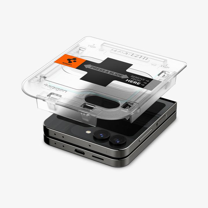 Produktbild Spigen EZ Fit Gehärtetes Glas Clear Displayschutzfolie Samsung Galaxy Z Flip 6 2-Pack (2 Stück, Samsung Galaxy Z Flip6)