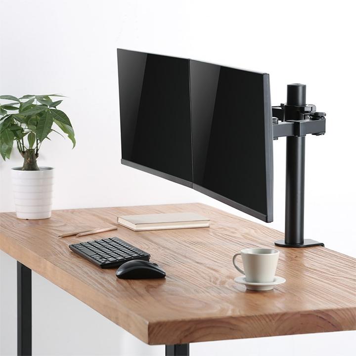 Actual product image LogiLink 2 compartment monitor mount 17 - 32"sleeve length adjustable (Table, 32", 12 kg)