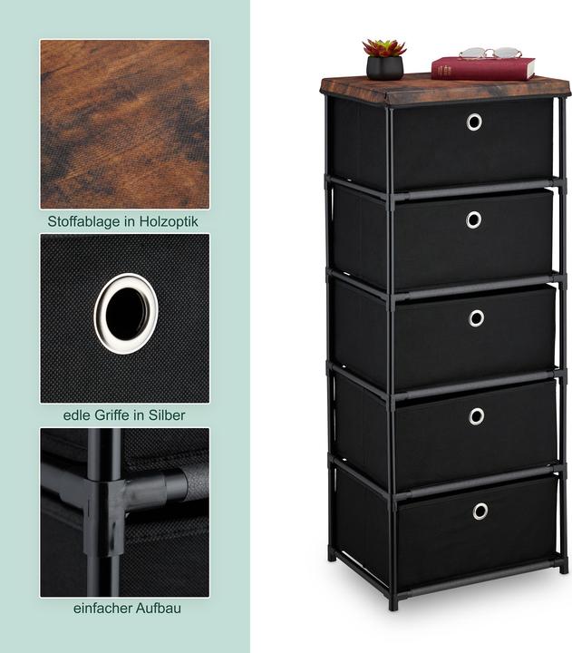 Image du produit Relaxdays Commode (43 x 33 x 105 cm)