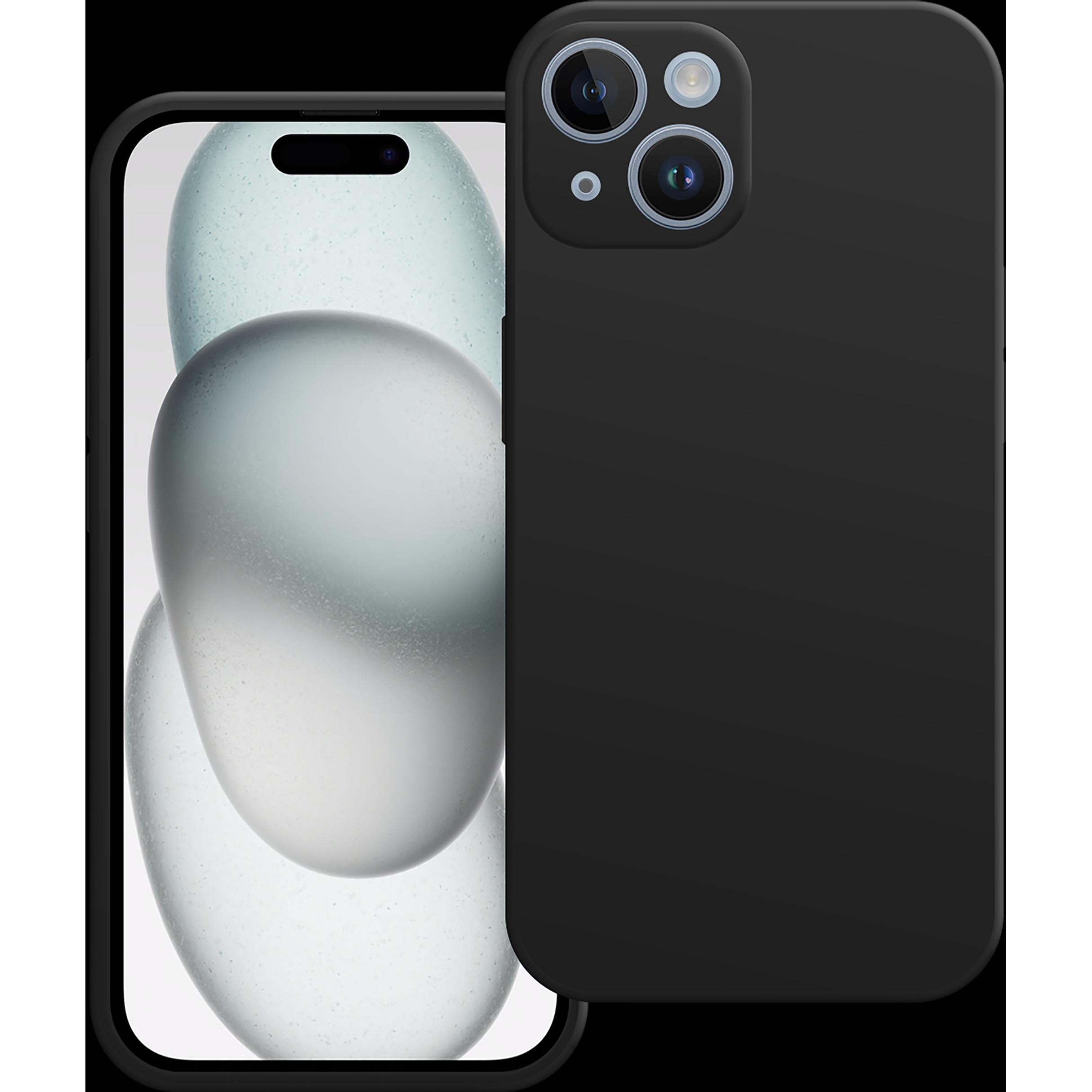 Cazy Silikon Hülle Kompatibel mit iPhone 15 - Soft TPU Schutz - (Apple iPhone 15), Smartphone Hülle, Schwarz