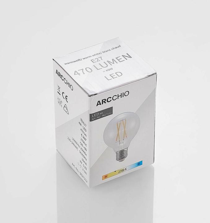 Image du produit Arcchio Ampoule LED E27 4W G80 2.700K filament dimmable claire (E27, 4 W, 470 lm, 1 x, E)
