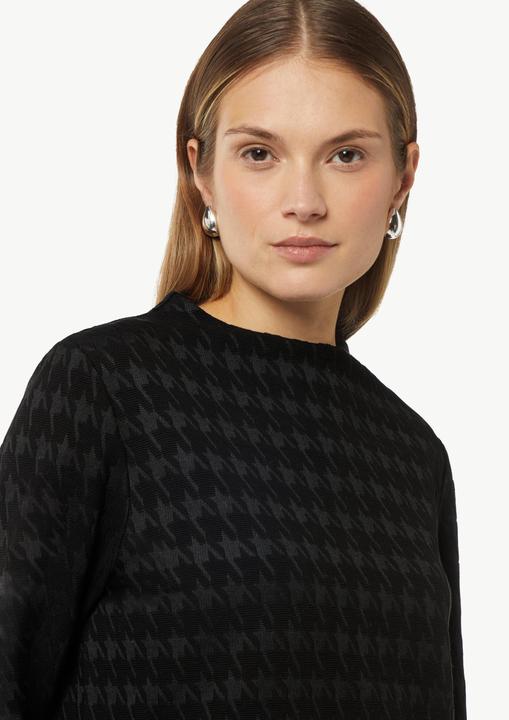 Image du produit Comma Sweatshirt Jerseyshirt mit Hahnentrittmuster und Stehkragen (32)