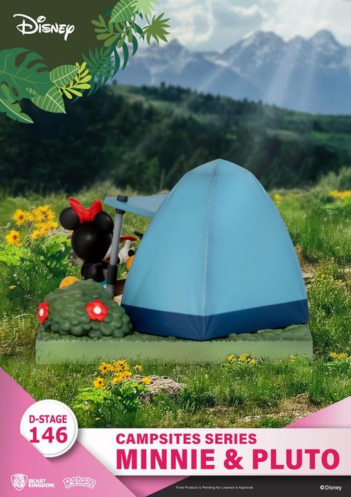 Actual product image Beast Kingdom Disney diorama PVC D-Stage Campsite Series Mini & Pluto 10 cm