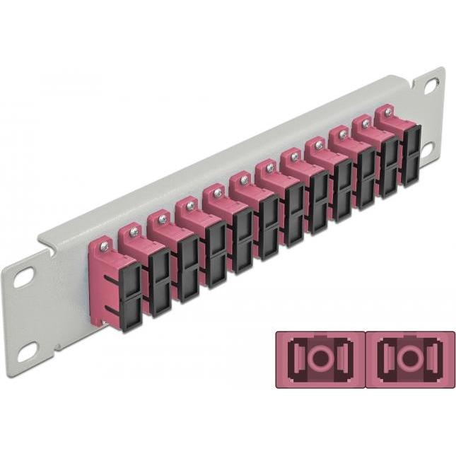 Thumbnail - Delock 10? LWL Patchpanel 12 Port SC Duplex violett 1 HE grau, Server Zubehör, Grau