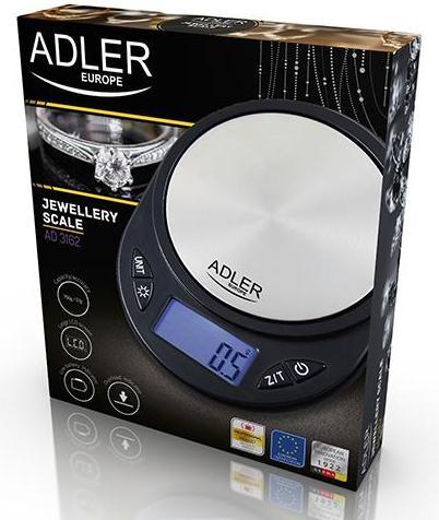 Actual product image Adler AD 3166 Kitchen Scale Stainless Steel Worktop Oval Electronic Kitchen Scale