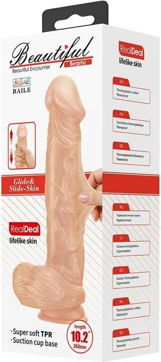Actual product image Baile Beautiful Encounter Bergrisi Realistic And Flexible Dildo 26 cm - Meat