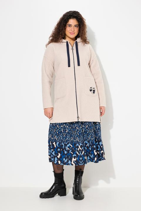 Immagine prodotto Ulla Popken Giacca lunga in teddy con cuore, taglio oversize e cappuccio (54)