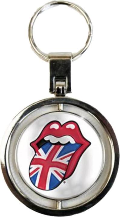 Actual product image The Rolling Stones UK & US Tongues Spinner Keyring