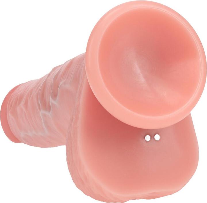 Produktbild RealRock Dual Density Silicone Realistic Vibrating Thrusting Dildo with Balls - 7 / 17,8 cm - Flesh