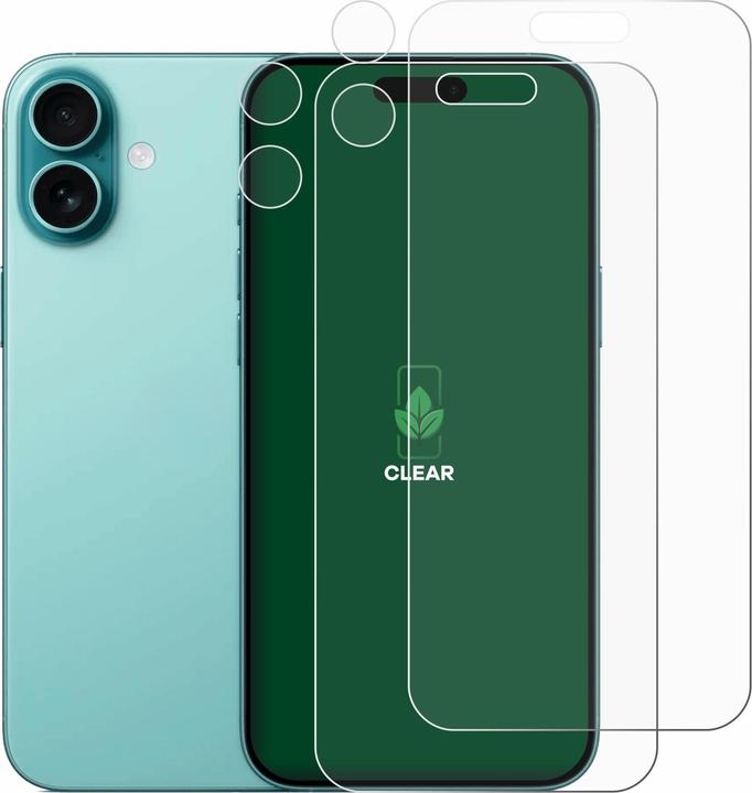 Productafbeelding ScreenLeaf Beschermfolie duurzame screenprotector screenprotector folie helder transparant (2 Stuk, Apple iPhone 16 Plus)