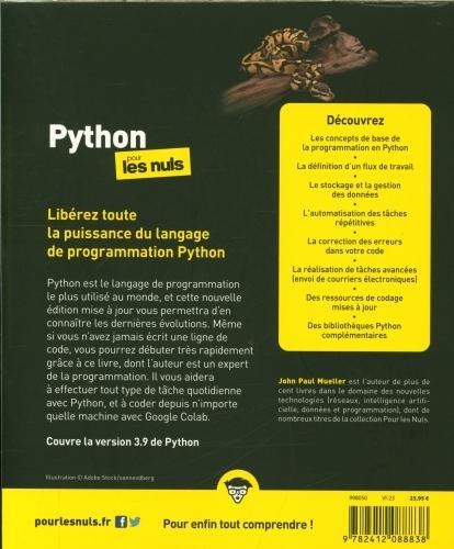 Produktbild Python pour les nuls (Französisch, Mueller John Paul, 2023)