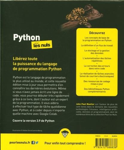 Produktbild Python pour les nuls (Französisch, Mueller John Paul, 2023)