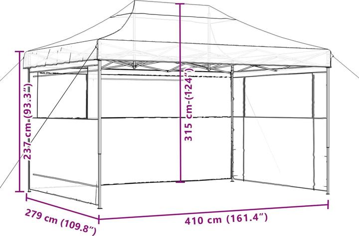 Produktbild vidaXL Party-Zelt (279 cm, 410 cm)