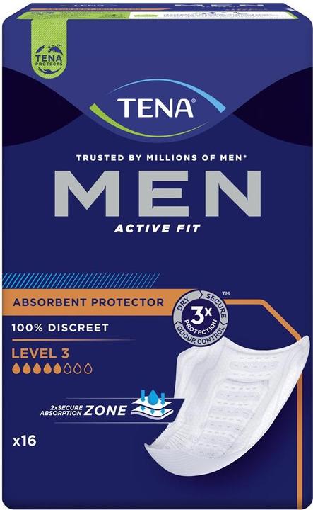 Tena Protections MEN pour incontinence urinaire de niveau 3 (16x, Normal)