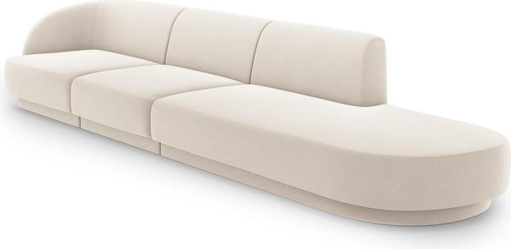 Actual product image Micadoni Right Velvet Sofa, "Miley", 4 Seats, 323x90x70Made in Europe (Modular sofa, 4-seater)