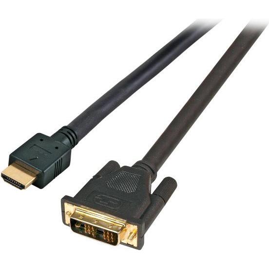 EFB Elektronik HDMI/DVI-18+1 Monitorkabel 10m, schwarz, Stecker/Stecker (10 m, HDMI), Video Kabel