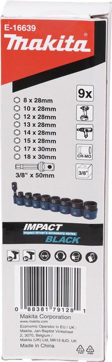 Actual product image Makita 9-piece socket spanner set 3/8 (10 mm, 12 mm, 13 mm, 14 mm, 15 mm, 17 mm, 18 mm, 8 mm)